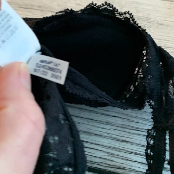 Aerie Black Sheer Lace Padded Strappy Crisscross Back Lingerie Bralette - Picture 8 of 8